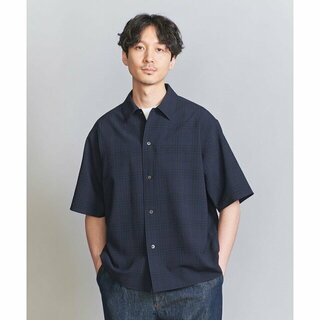 ビューティアンドユースユナイテッドアローズ(BEAUTY&YOUTH UNITED ARROWS)の【NAVY】シアサッカー キャンプカラー ショートスリーブ グランデシャツ(その他)