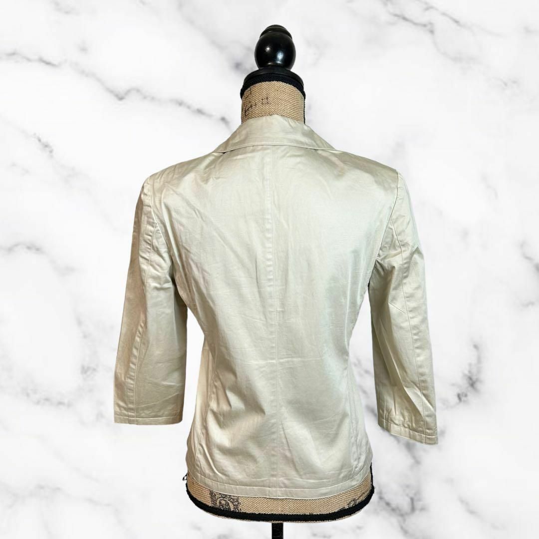 Calvin Klein(カルバンクライン)の【Calvin Klein】テーラードジャケット　綿　薄手　ベージュ　4 M相当 レディースのジャケット/アウター(テーラードジャケット)の商品写真