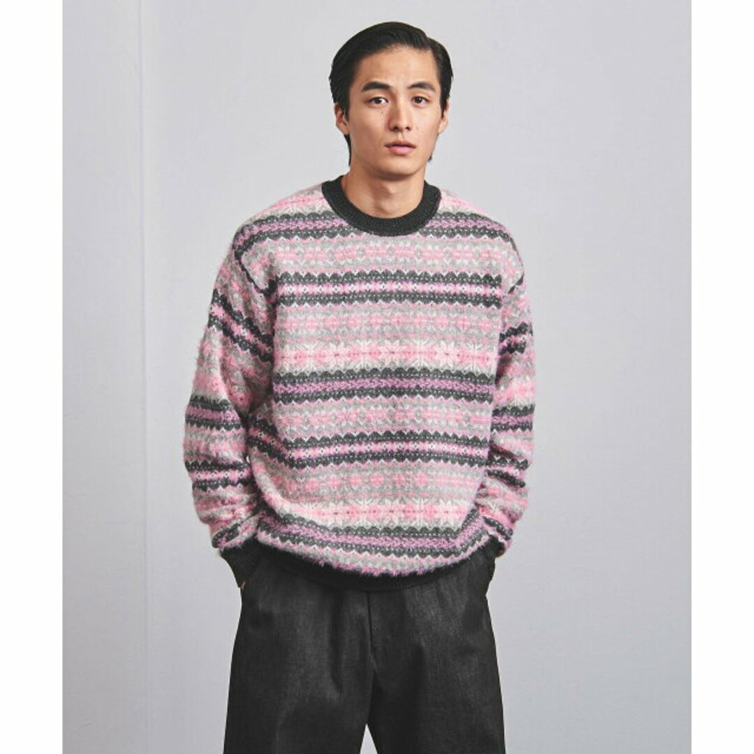 UNITED ARROWS(ユナイテッドアローズ)の【LT.PINK】フェアアイル クルーネック ニット メンズのトップス(ニット/セーター)の商品写真