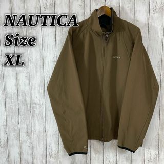 ノーティカ(NAUTICA)のノーティカ　ソフトシェルジャケット　サイズＸＬ　茶色ブラウン　メンズ　古着(ブルゾン)