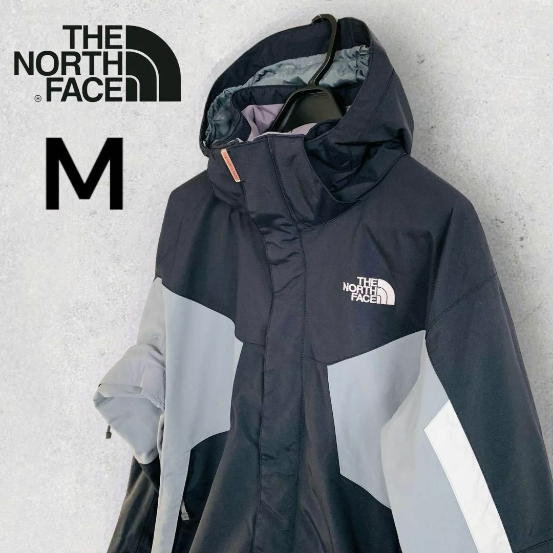 THE NORTH FACE(ザノースフェイス)のノースフェイス マウンテンパーカー HYVENT 黒＆グレー＆白 M メンズのジャケット/アウター(マウンテンパーカー)の商品写真