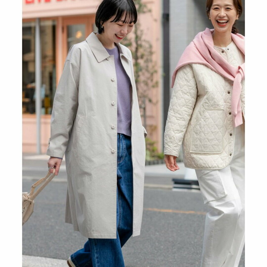 URBAN RESEARCH DOORS(アーバンリサーチドアーズ)の【LIGHT GRAY】塩縮コットンステンカラーコート レディースのジャケット/アウター(その他)の商品写真