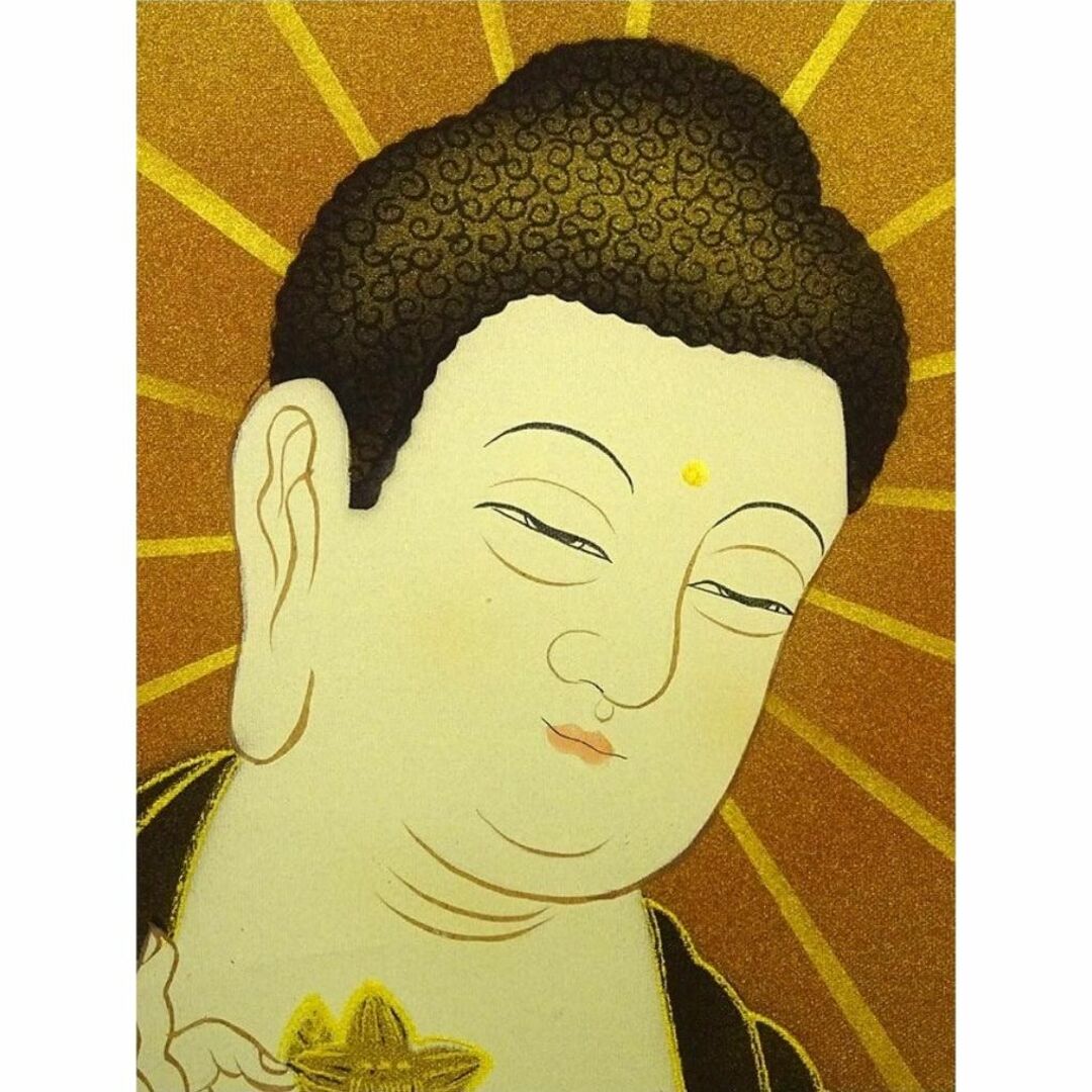 掛軸 高橋如水『三尊仏図』佛画 絹本 肉筆 共箱付 掛け軸 掛軸 高橋如水『三尊仏図』佛画 絹本 肉筆 共箱付 掛け軸