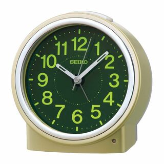 【色: 薄金色パール】セイコークロック 目覚まし時計 置き時計 自動点灯 アナロ
