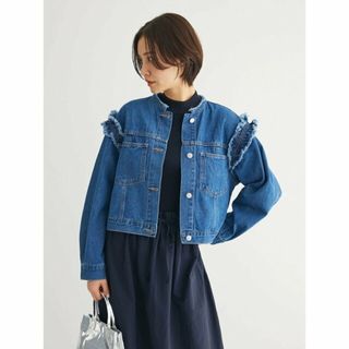 グリーンパークス(green parks)の【インディゴ】Double Flags  ショルダーフリルGジャン 24SS/ショート丈/デニムジャケット(その他)