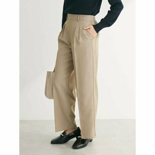 グリーンパークス(green parks)の【ベージュ】パイピングサイドラインワイドパンツ 24SS/ウエストゴム/タック/センタープレス(その他)