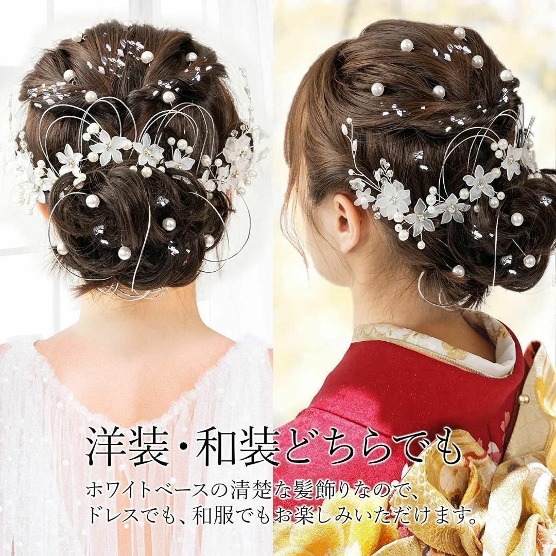 髪飾り ヘアピン ヘアーアクセサリー レディース 結婚式 浴衣 卒業式 水引き レディースのヘアアクセサリー(ヘアピン)の商品写真