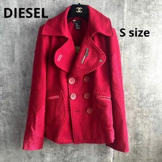 ディーゼル(DIESEL)の【DIESEL】ディーゼル　メンズ　ショートコート　pコート　Sサイズ　赤(ピーコート)