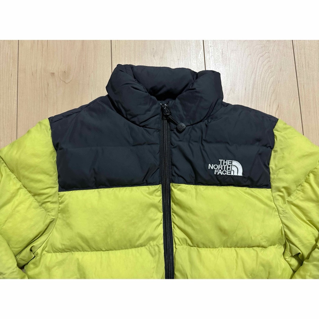 THE NORTH FACE(ザノースフェイス)の中古　ノースフェイス　キッズT-BALL ヌプシーEXダウン　ライム130サイズ キッズ/ベビー/マタニティのキッズ服女の子用(90cm~)(ジャケット/上着)の商品写真