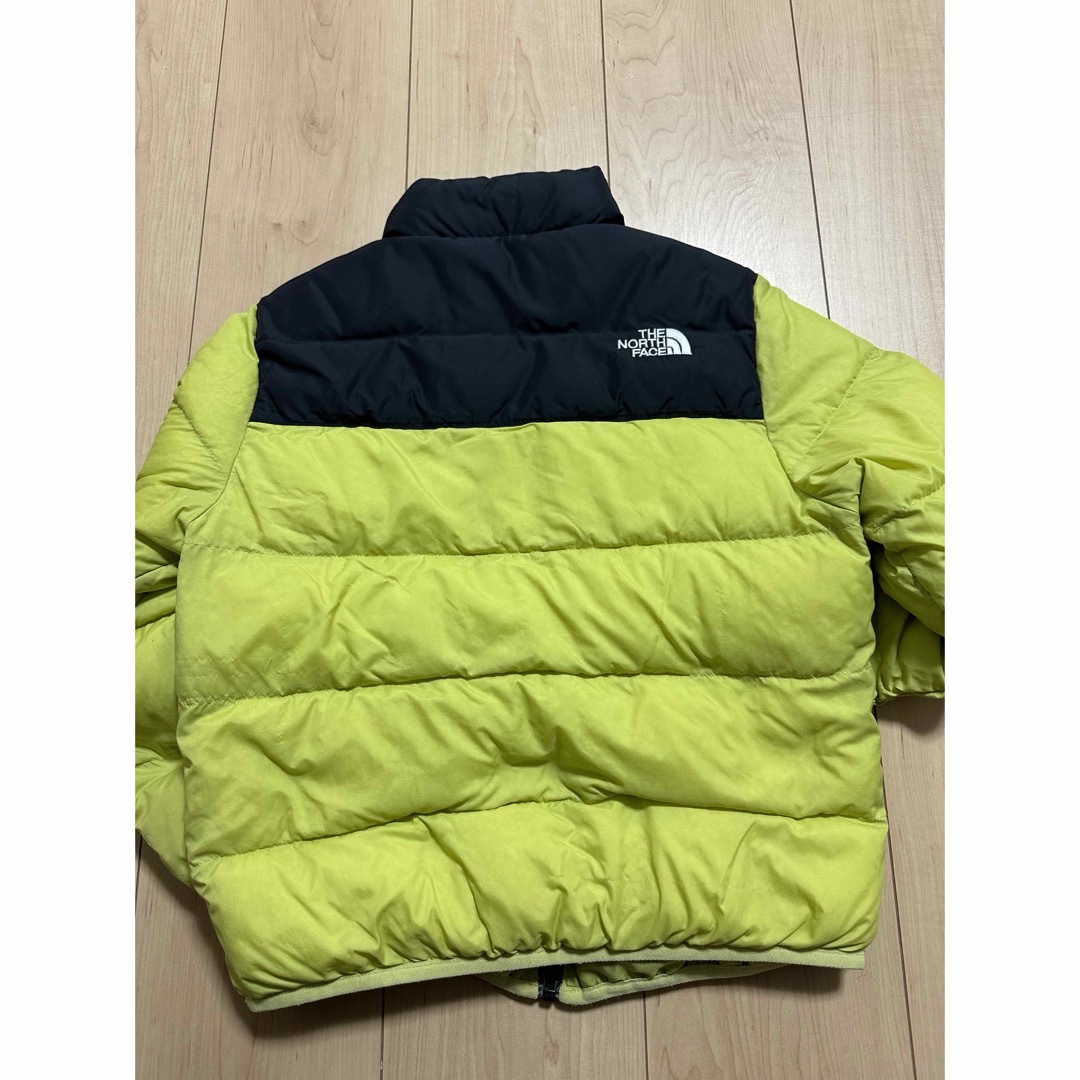 THE NORTH FACE(ザノースフェイス)の中古　ノースフェイス　キッズT-BALL ヌプシーEXダウン　ライム130サイズ キッズ/ベビー/マタニティのキッズ服女の子用(90cm~)(ジャケット/上着)の商品写真