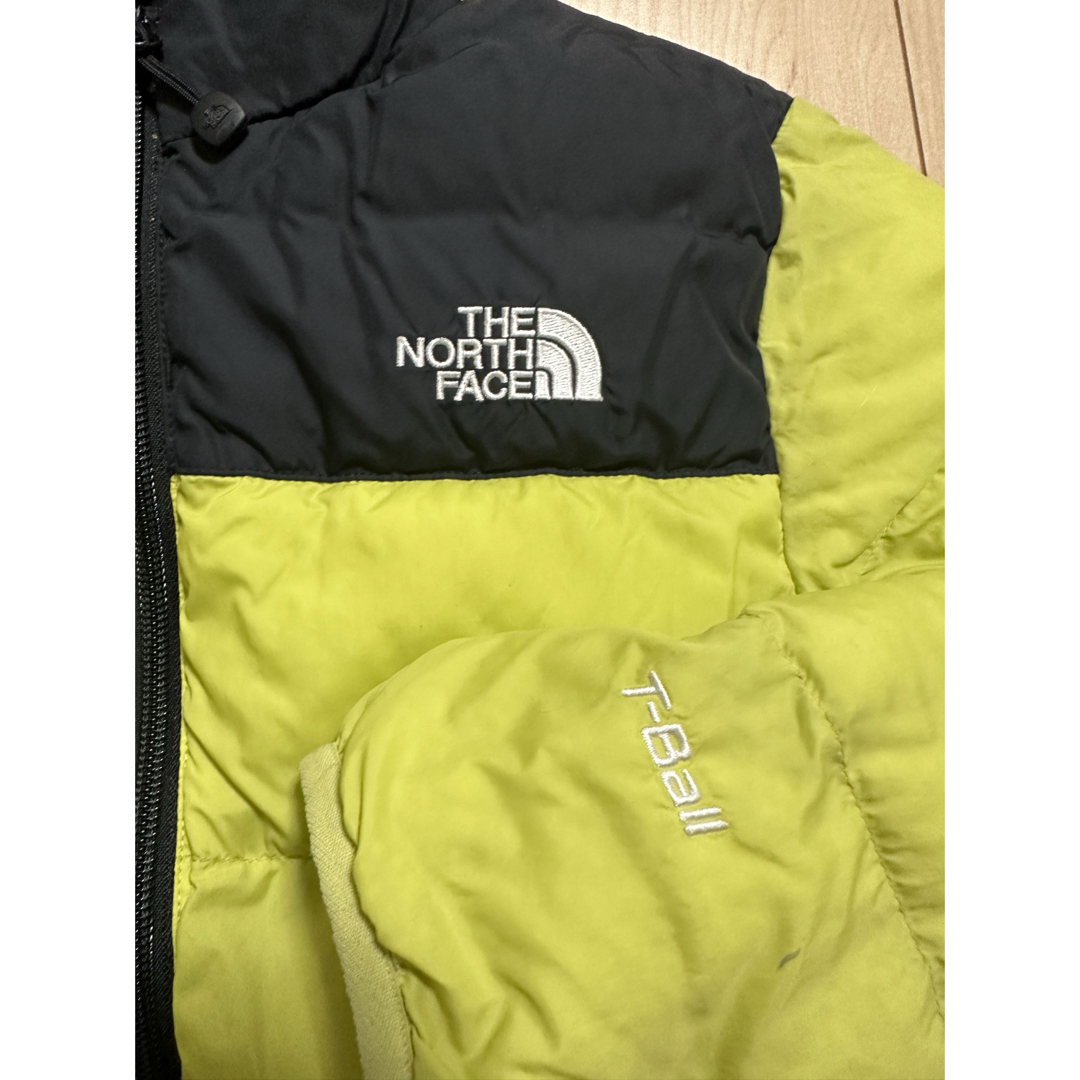 THE NORTH FACE(ザノースフェイス)の中古　ノースフェイス　キッズT-BALL ヌプシーEXダウン　ライム130サイズ キッズ/ベビー/マタニティのキッズ服女の子用(90cm~)(ジャケット/上着)の商品写真