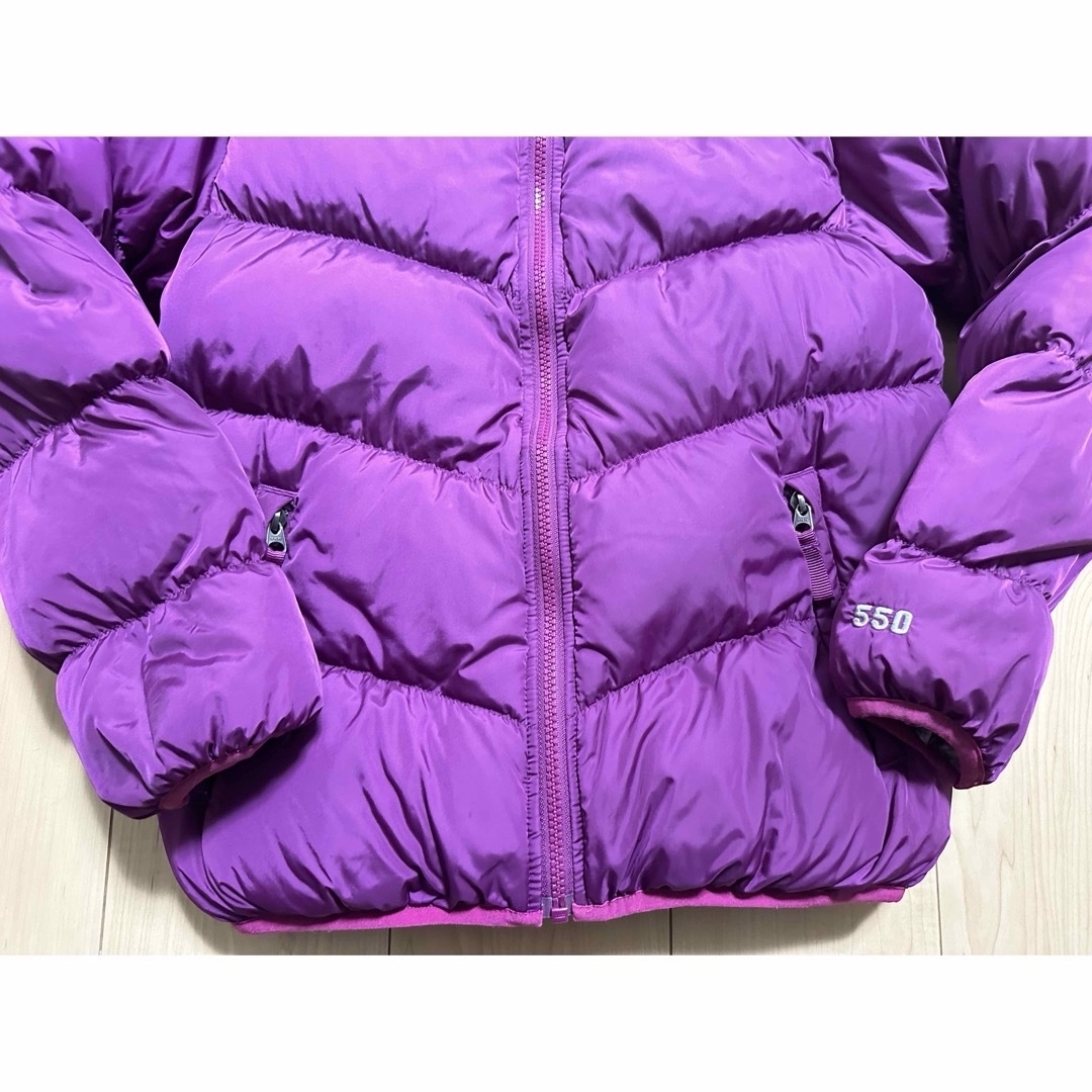 THE NORTH FACE(ザノースフェイス)の中古　ノースフェイス　140サイズ　リバーシブル　ダウンジャケット　550フィル キッズ/ベビー/マタニティのキッズ服女の子用(90cm~)(ジャケット/上着)の商品写真