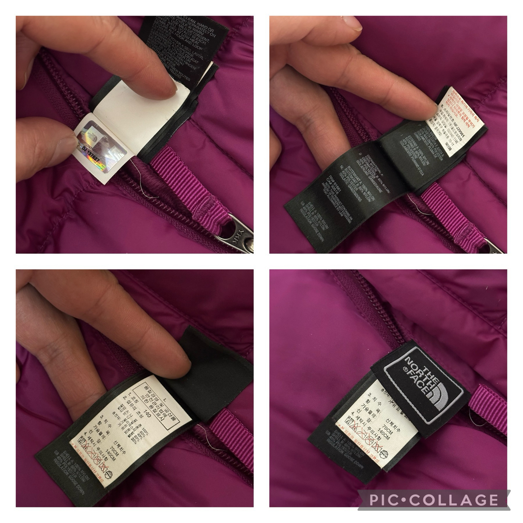 THE NORTH FACE(ザノースフェイス)の中古　ノースフェイス　140サイズ　リバーシブル　ダウンジャケット　550フィル キッズ/ベビー/マタニティのキッズ服女の子用(90cm~)(ジャケット/上着)の商品写真