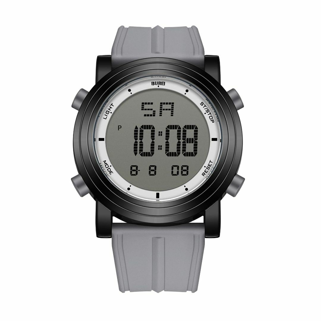【色: グレー】BUREI腕時計 メンズ デジタル led表示 防水時計 おしゃ メンズの時計(その他)の商品写真
