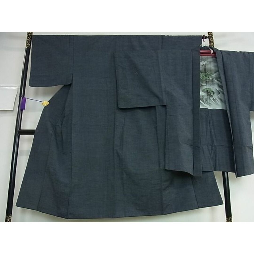 平和屋野田店■男性　紬　アンサンブル　羽裏・龍　逸品　cm1642 メンズの水着/浴衣(着物)の商品写真