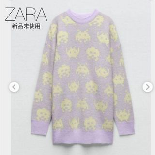 ザラ(ZARA)の【新品】ZARA インベーダー柄　ニット　(ニット/セーター)