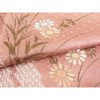 平和屋川間店■訪問着　刺繍　絞り　草花文　逸品　op3787(着物)