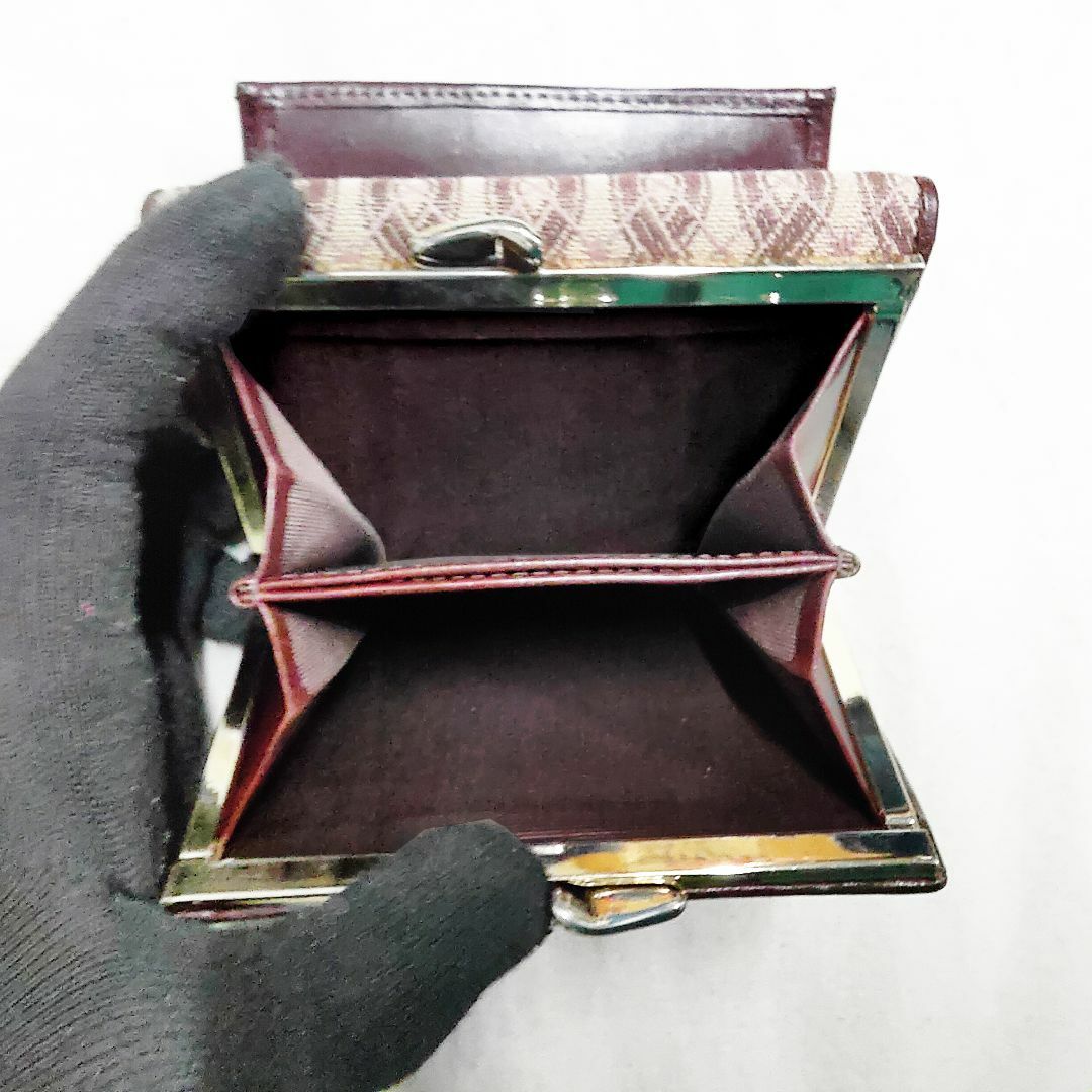 ANNA SUI(アナスイ)の良品 ANNASUI アナスイ がま口 折り財布 キャンバス ロゴプレート 総柄 レディースのファッション小物(財布)の商品写真