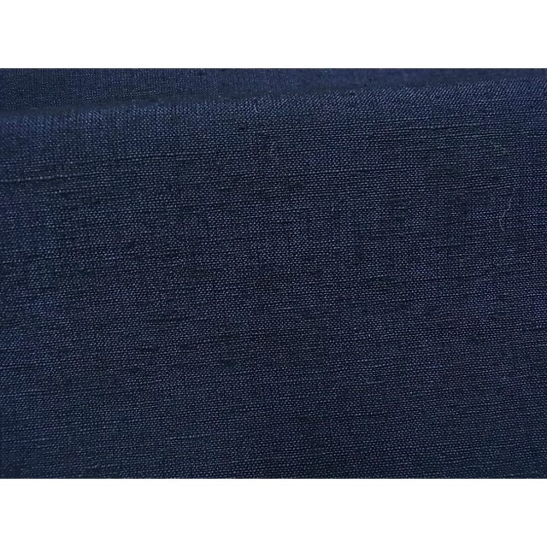 平和屋野田店■男性　紬　アンサンブル　色無地　ミッドナイトブルー色　逸品　cf2371 メンズの水着/浴衣(着物)の商品写真