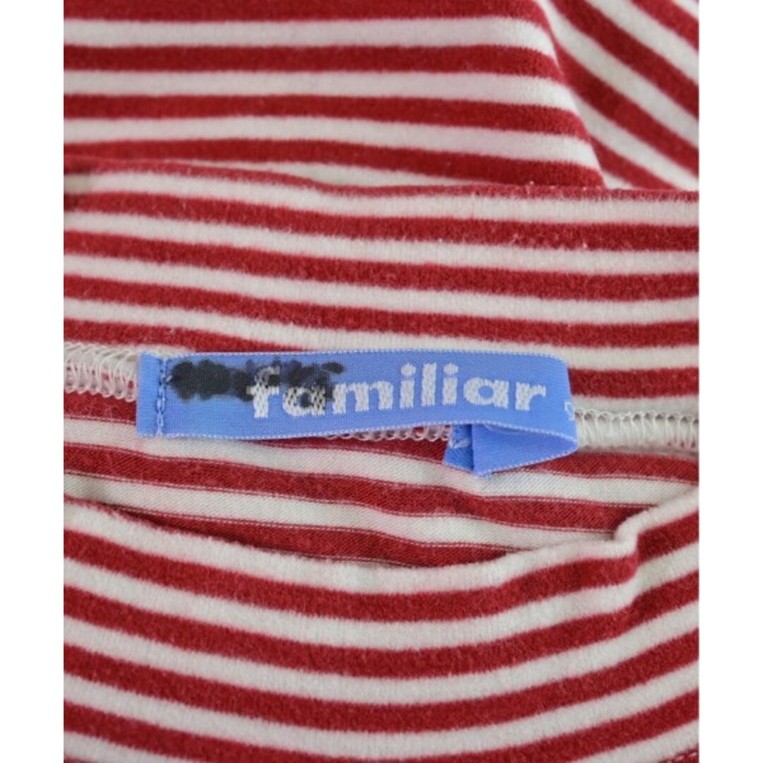 familiar(ファミリア)のfamiliar ファミリア Tシャツ・カットソー 90 赤x白(ボーダー) 【古着】【中古】 キッズ/ベビー/マタニティのキッズ服女の子用(90cm~)(Tシャツ/カットソー)の商品写真