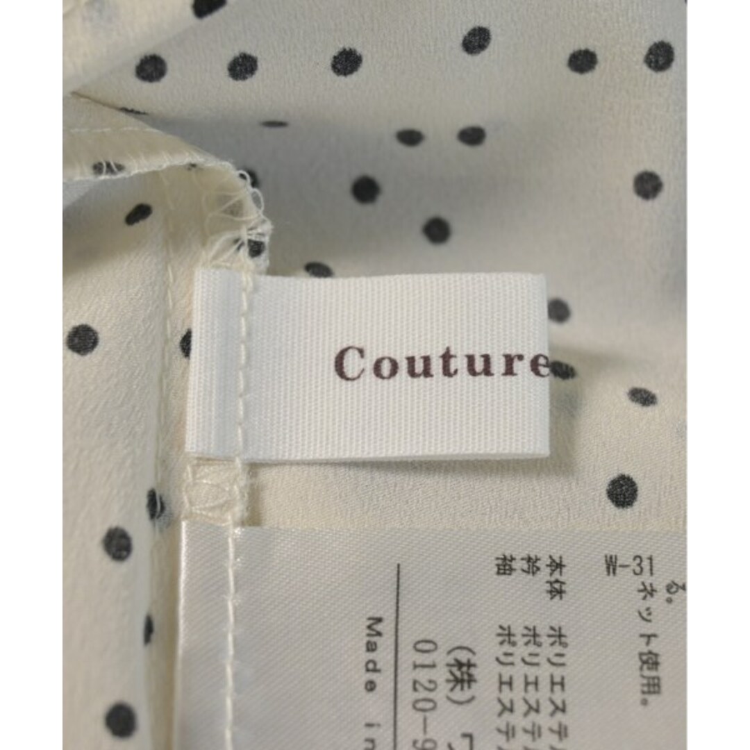 Couture Brooch(クチュールブローチ)のCouture brooch ブラウス 38(M位) 白x黒(ドット) 【古着】【中古】 レディースのトップス(シャツ/ブラウス(長袖/七分))の商品写真
