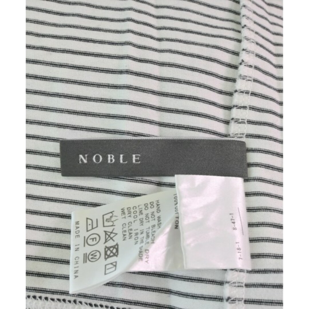 Noble(ノーブル)のNOBLE ノーブル Tシャツ・カットソー -(M位) 白x黒(ボーダー) 【古着】【中古】 レディースのトップス(カットソー(半袖/袖なし))の商品写真