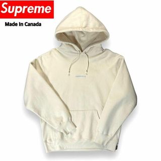 シュプリーム(Supreme)の【美品】SUPREME センターロゴ 肉厚パーカー アイボリー M カナダ製(パーカー)