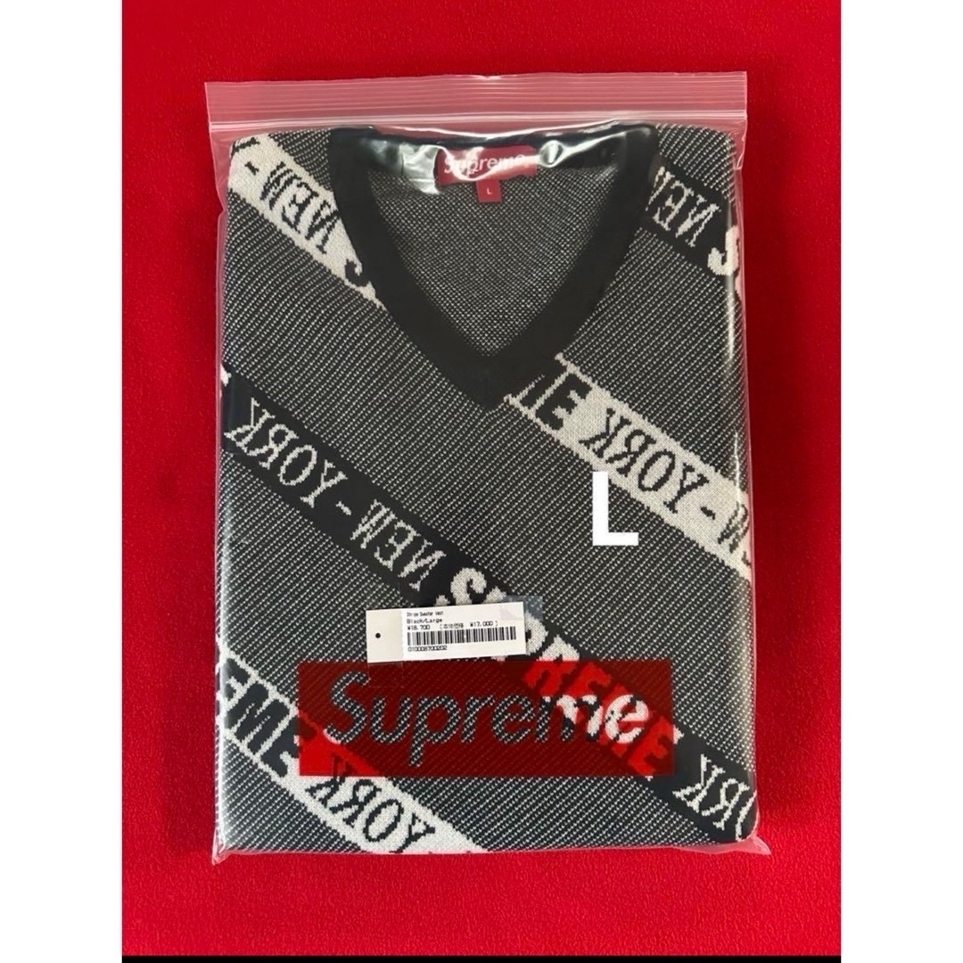 Supreme(シュプリーム)の✨未使用品✨Supreme Stripe Sweater Vest 黒 メンズのトップス(ニット/セーター)の商品写真