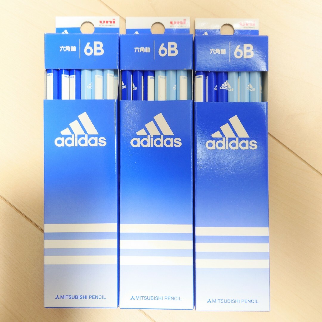 adidas(アディダス)のアディダス adidas 6B かきかた鉛筆 新品 3点セット スポーツ エンタメ/ホビーのアート用品(鉛筆)の商品写真