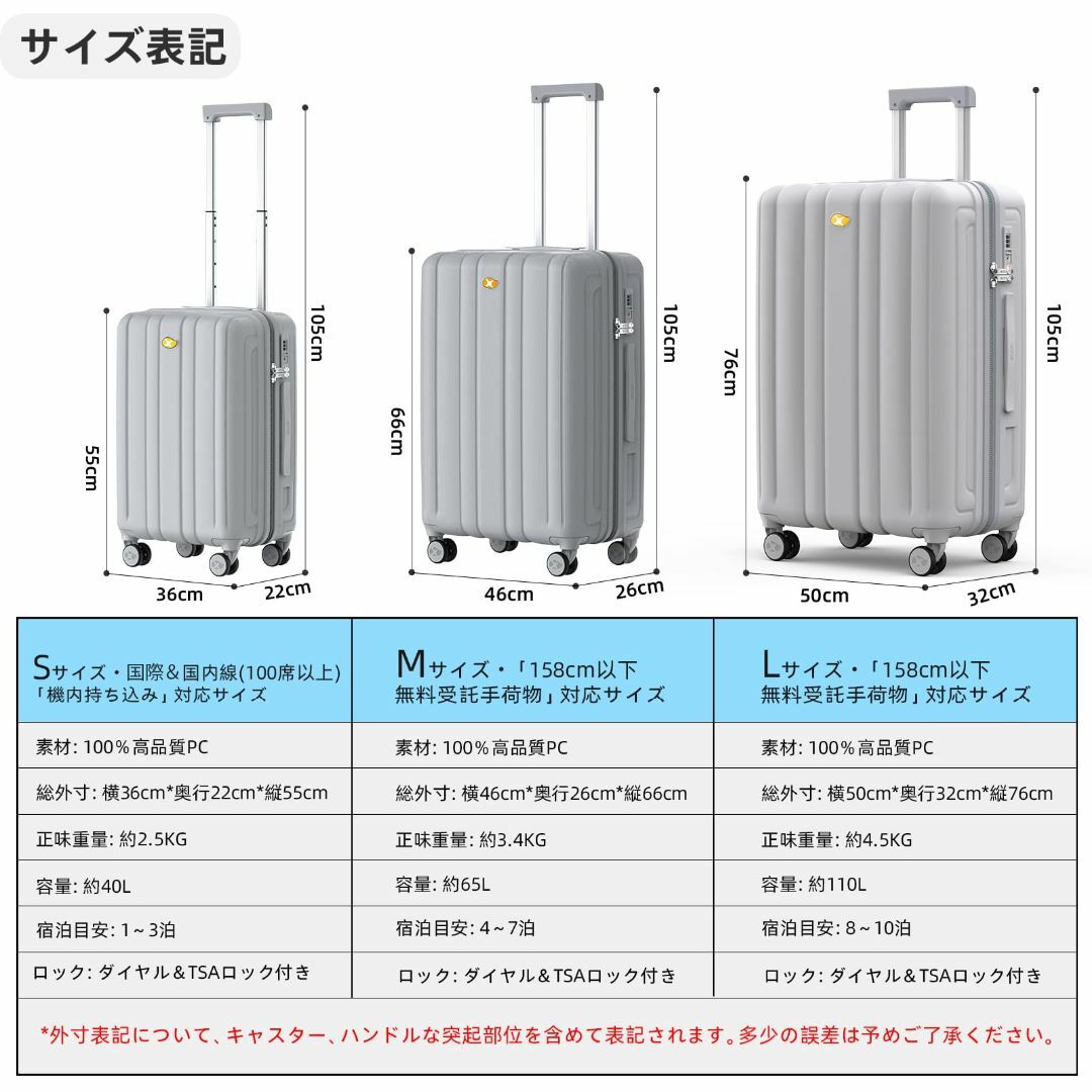 【色: シルバー】[MGOB] スーツケース キャリーケース 大型 65L 6泊 その他のその他(その他)の商品写真