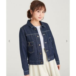 美品♡マジェスティックレゴンのタック入りGジャン ネイビー Mサイズ