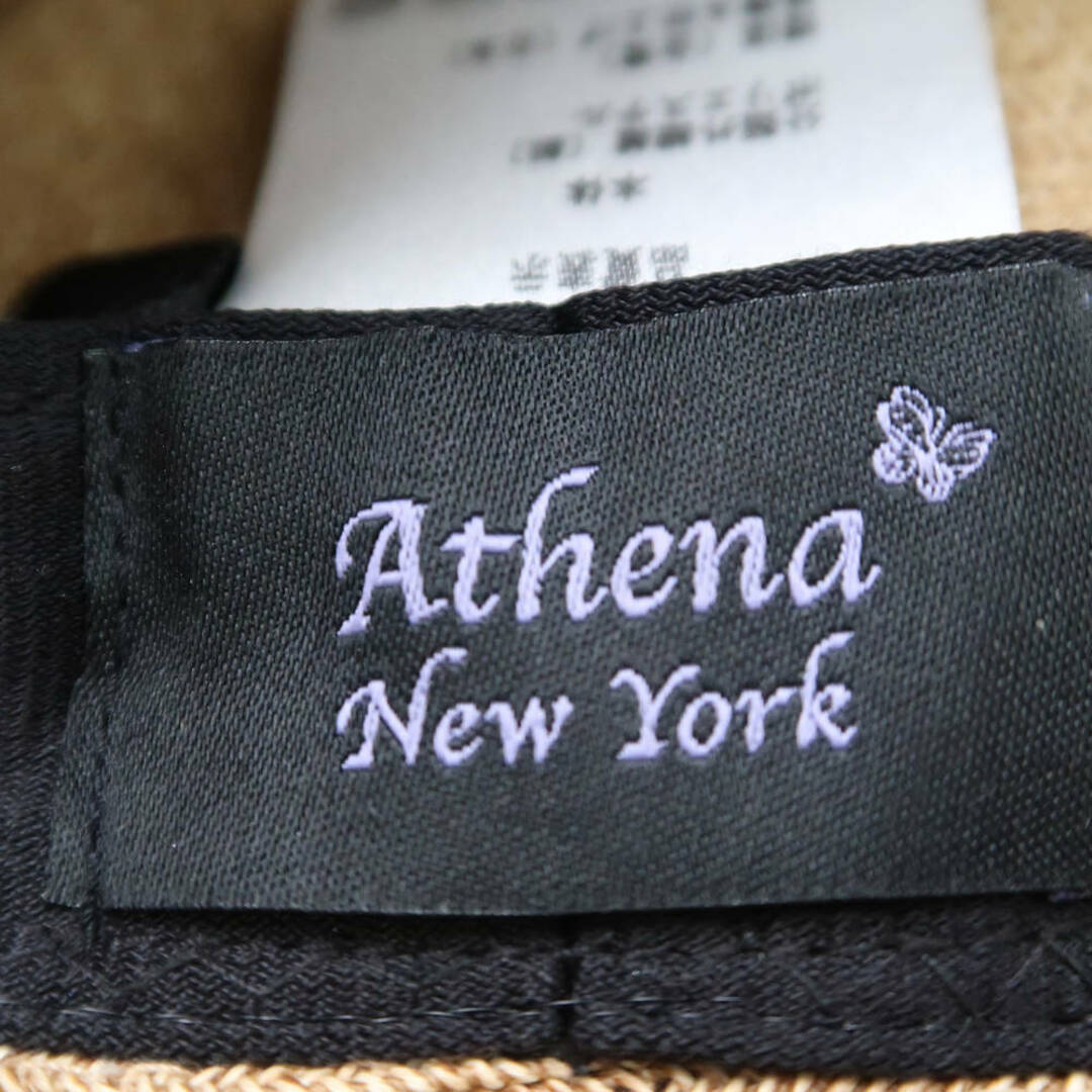 Athena New York(アシーナニューヨーク)の美品 Athena New York アシーナニューヨーク リサコ ハット ポリエステル他 麦わら帽子 リボン レディース AO1647C  レディースの帽子(麦わら帽子/ストローハット)の商品写真