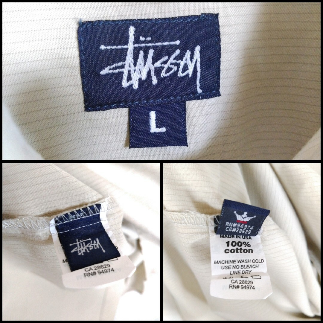 STUSSY(ステューシー)の【STUSSY】90s' USA製 紺タグ　ストライプ　コットン　長袖シャツ メンズのトップス(シャツ)の商品写真