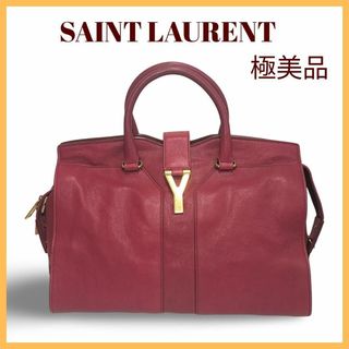 イヴサンローラン(Yves Saint Laurent)の【極美品】イブサンローラン　カバスシック　ハンドバッグ　レッド(ハンドバッグ)