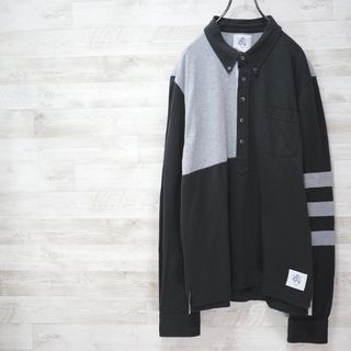 ブラックフリース(BLACK FLEECE)のBLACK FLEECE クレイジーパターン L/S BDポロ Gray/BB4(シャツ)