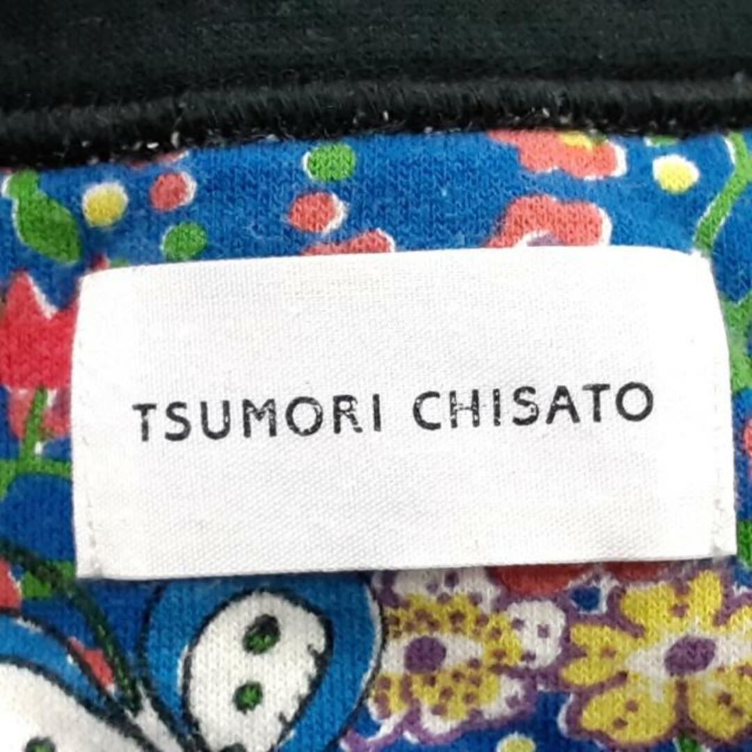 TSUMORI CHISATO(ツモリチサト)のTSUMORI CHISATO(ツモリチサト) ワンピース サイズ2 M レディース - 黒×ブルー×マルチ 長袖/ひざ丈/花柄 レディースのワンピース(その他)の商品写真