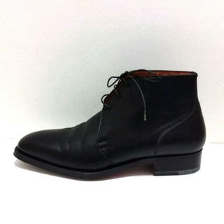 サントーニ(Santoni)のSANTONI(サントーニ) ショートブーツ 7 1/2 メンズ美品  - 黒 レザー(ブーツ)