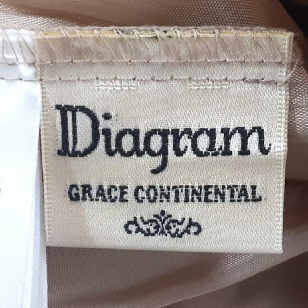 Diagram GRACE CONTINENTAL(ダイアグラム) ワンピース サイズ38 M レディース美品  - ベージュ×黒 七分袖/ひざ丈/ビジュー/フラワー(花) レディースのワンピース(その他)の商品写真