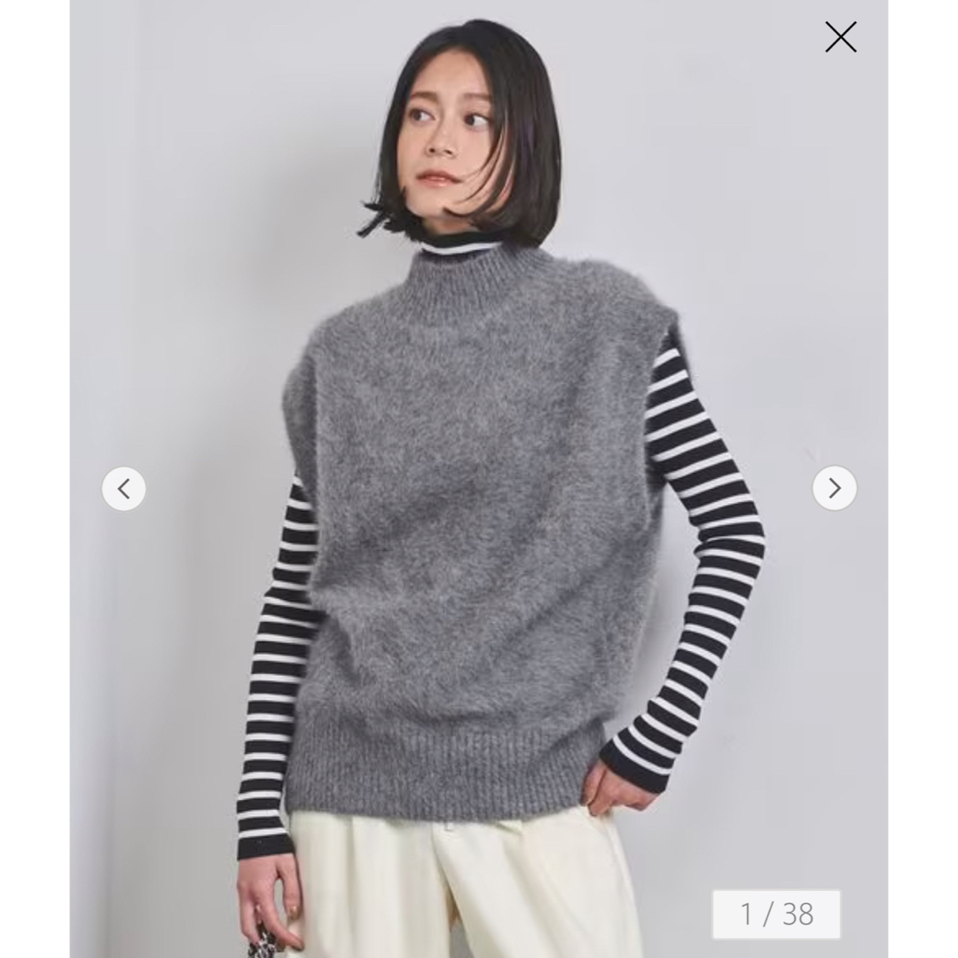 UNITED ARROWS(ユナイテッドアローズ)のUNITED ARROWS フォックス カシミヤ ハイネック ニットベスト レディースのトップス(ニット/セーター)の商品写真