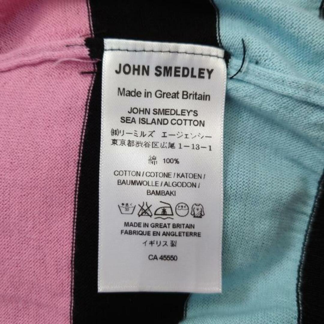 JOHN SMEDLEY(ジョンスメドレー)のJOHN SMEDLEY(ジョンスメドレー) 七分袖セーター サイズM レディース - 黒×ライトブルー クルーネック/ボーダー レディースのトップス(ニット/セーター)の商品写真