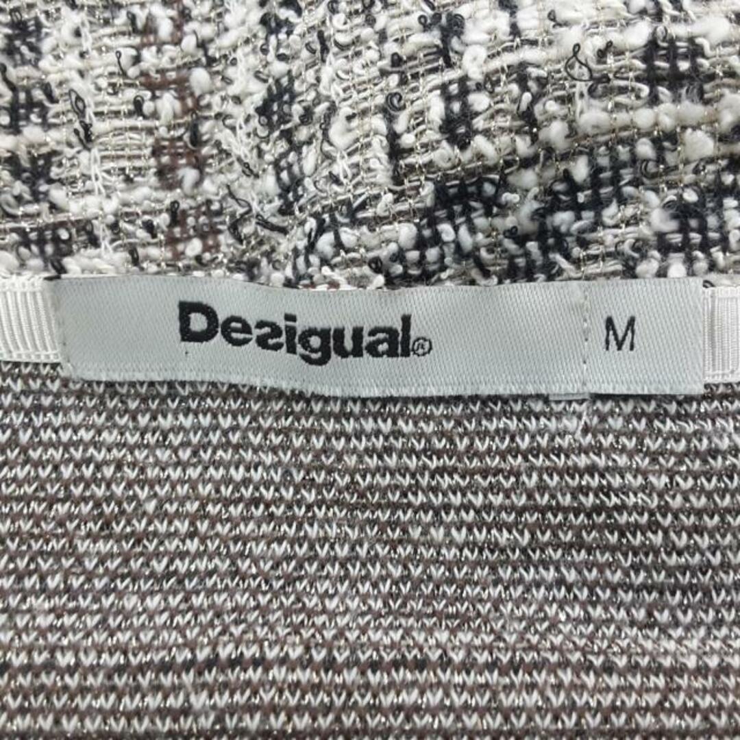 DESIGUAL(デシグアル)のDesigual(デシグアル) 長袖カットソー サイズM レディース美品  - 白×黒×ゴールド ニット/レイヤード風/ラメ/スタッズ レディースのトップス(カットソー(長袖/七分))の商品写真