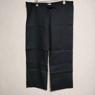 フォグリネンワーク(fog linen work)のfog linen work 未使用品 リトアニアリネン ウエスト紐 イージーワイド パンツ ネイビー レディース フォグリネンワーク【中古】4-0210M∞(その他)