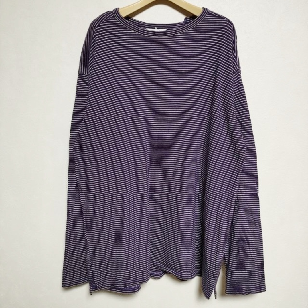 UNUSED(アンユーズド)のUNUSED LONG SLEEVE BORDER T-SHIRT 定価20900円 us1548 ボーダー 長袖Ｔシャツ カットソー ロンＴ パープル ホワイト メンズ アンユーズド【中古】4-0210M∞ メンズのトップス(Tシャツ/カットソー(七分/長袖))の商品写真