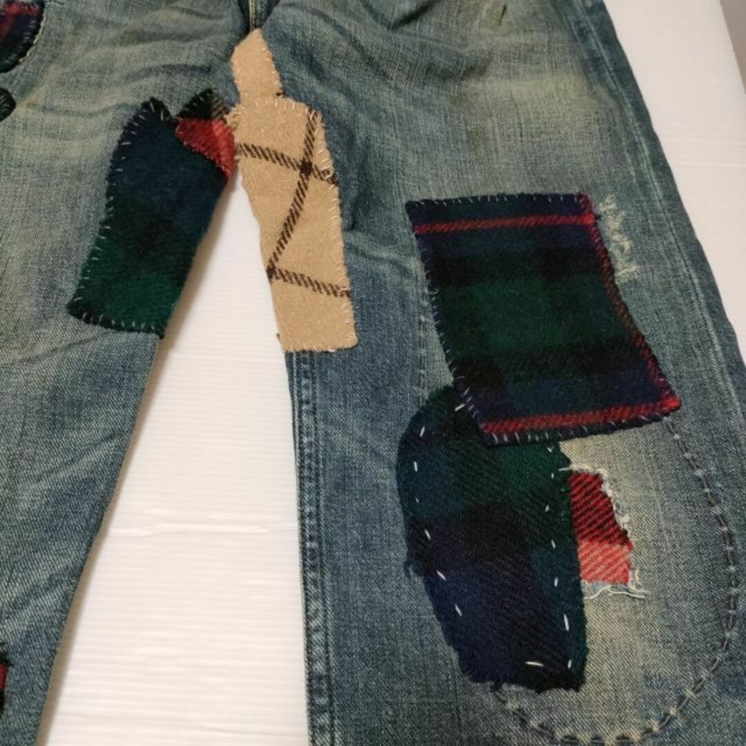 POLO RALPH LAUREN(ポロラルフローレン)のPOLO RALPH LAUREN PATCHWORK DENIM パッチワーク 加工ジーンズ R66SD76  デニムパンツ ブルー メンズ ポロ・ラルフローレン【中古】4-0210G∞ メンズのパンツ(デニム/ジーンズ)の商品写真