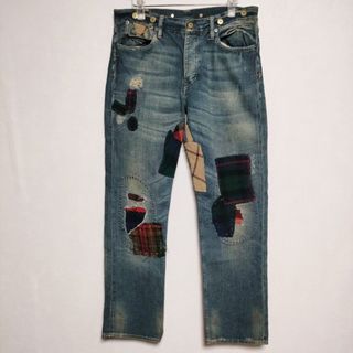 ポロラルフローレン(POLO RALPH LAUREN)のPOLO RALPH LAUREN PATCHWORK DENIM パッチワーク 加工ジーンズ R66SD76  デニムパンツ ブルー メンズ ポロ・ラルフローレン【中古】4-0210G∞(デニム/ジーンズ)