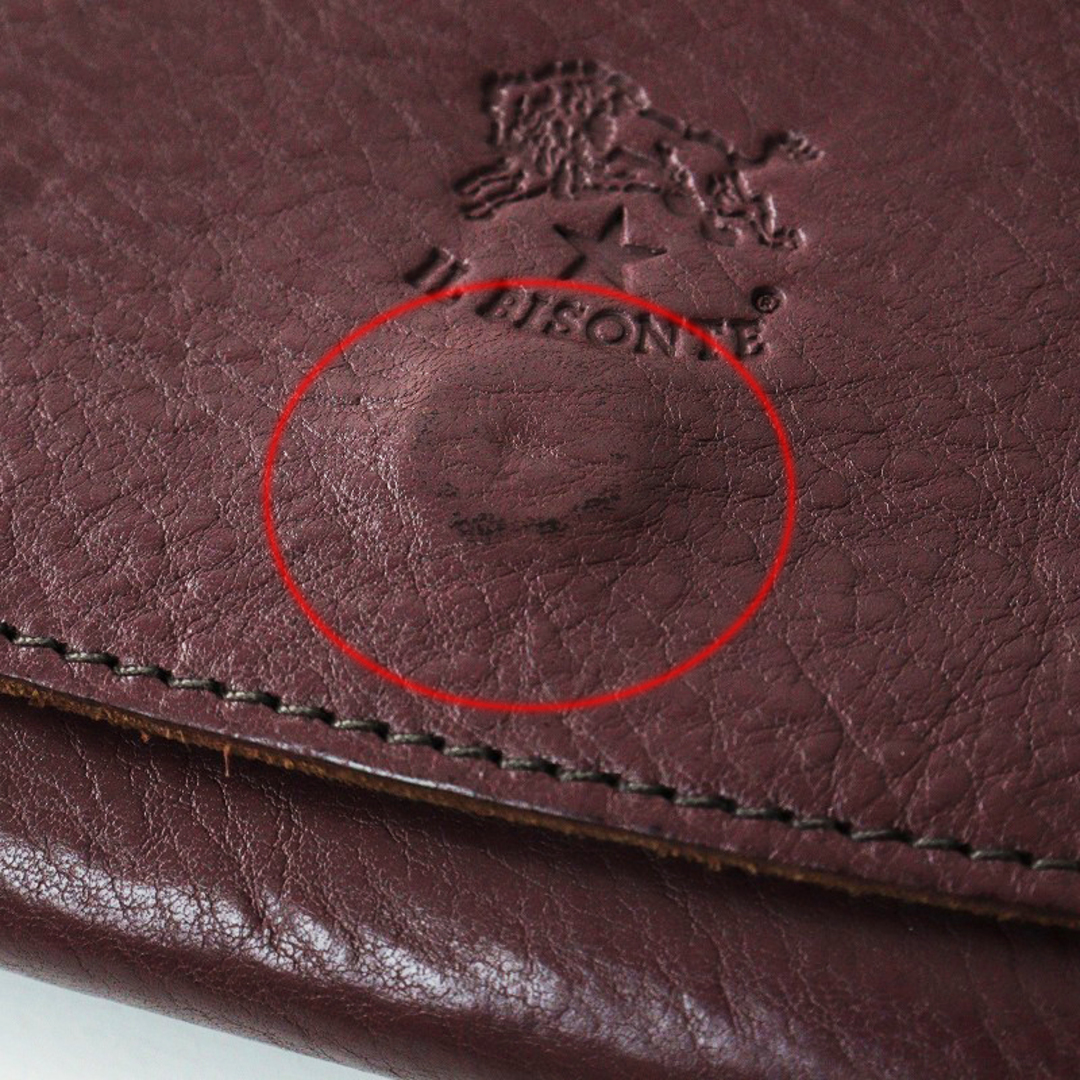 IL BISONTE(イルビゾンテ)のイルビゾンテ IL BISONTE レザー フラップ ロングウォレット/ボルドー系【2400013722353】 レディースのファッション小物(財布)の商品写真