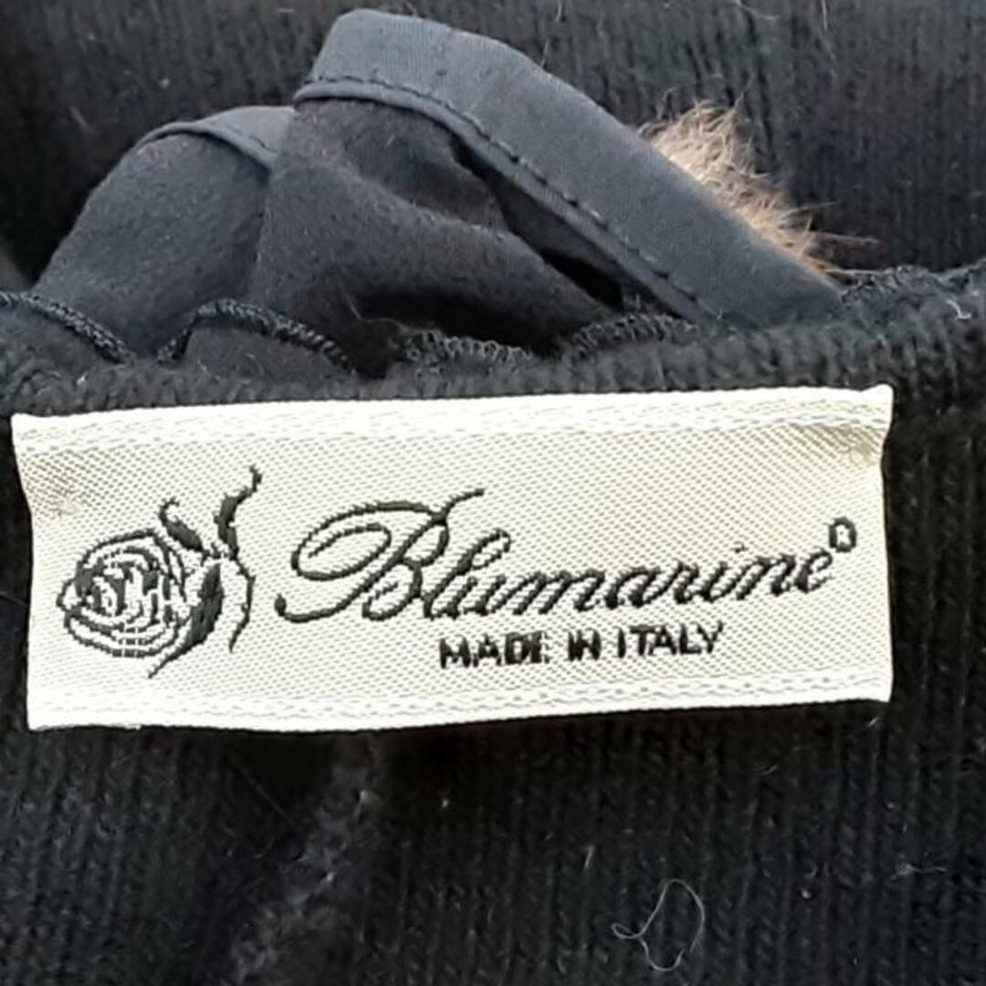 Blumarine(ブルマリン)のBLUMARINE(ブルマリン) カーディガン サイズI:38 レディース美品  - 黒×ブラウン 長袖/マスクラット/フリル レディースのトップス(カーディガン)の商品写真