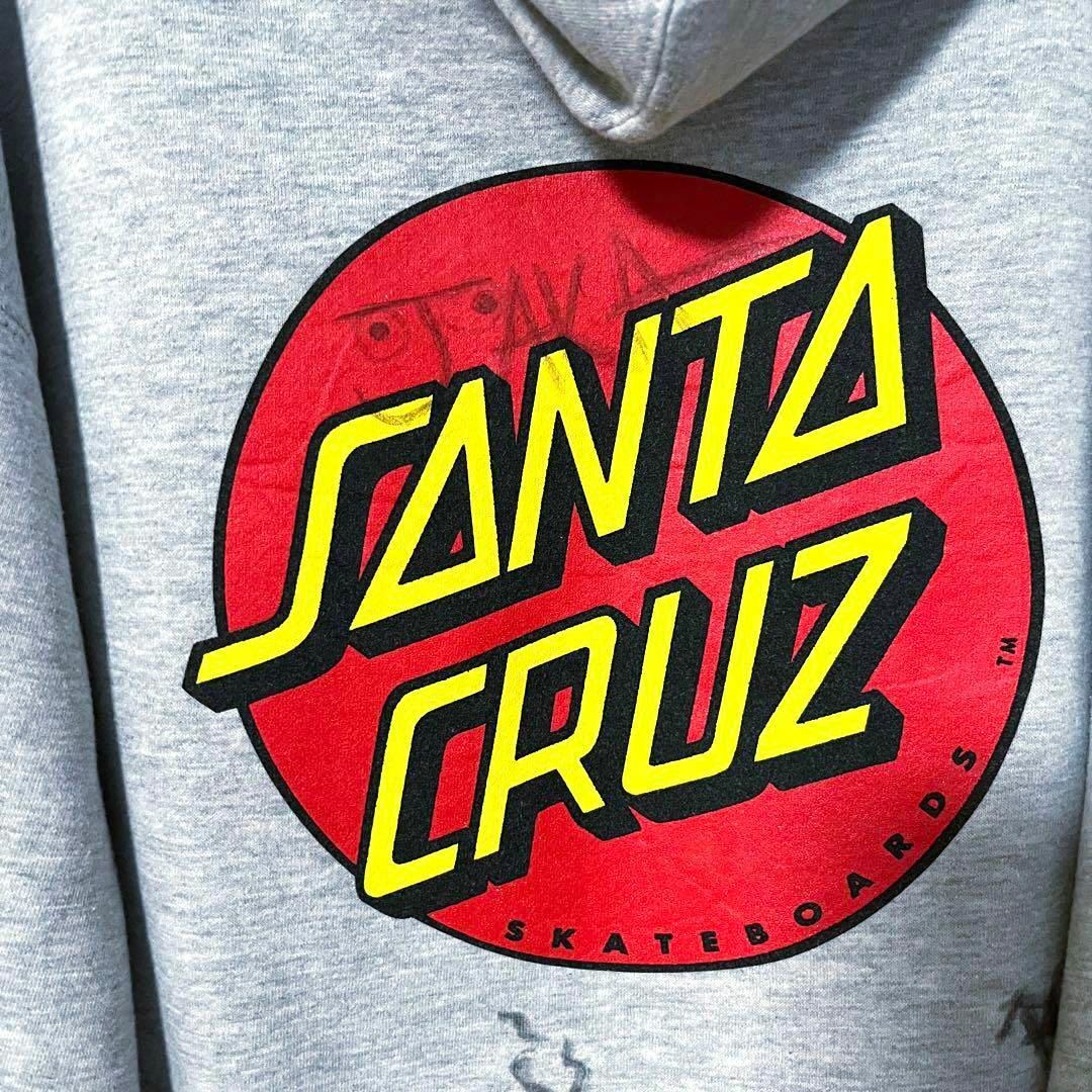 Santa Cruz(サンタクルーズ)のアメリカ古着　SANTA CRUZ バックプリントスエットパーカー　M グレー メンズのトップス(パーカー)の商品写真