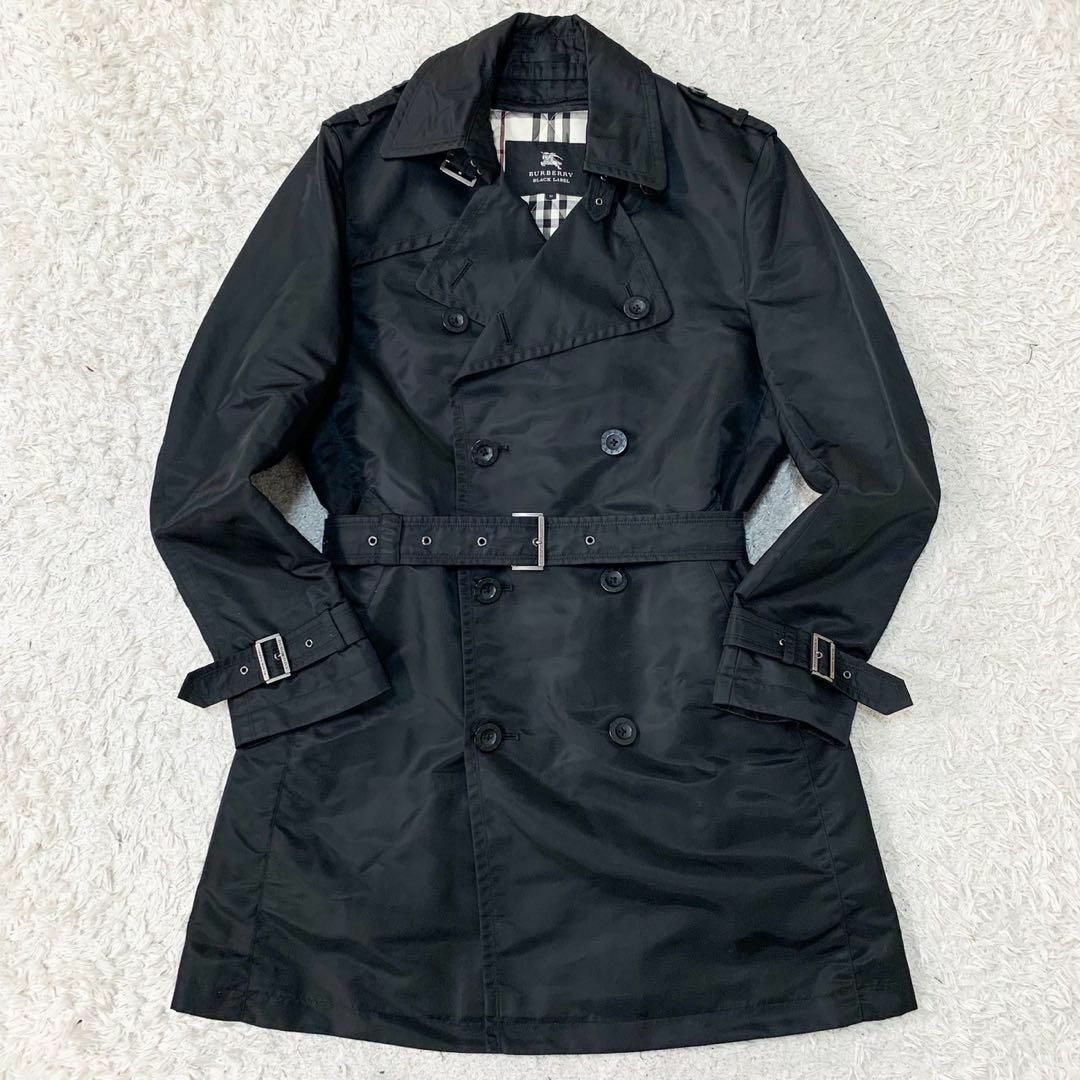 BURBERRY BLACK LABEL(バーバリーブラックレーベル)のバーバリーブラックレーベル トレンチコート ライナー付き ノバチェック　ブラック メンズのジャケット/アウター(トレンチコート)の商品写真