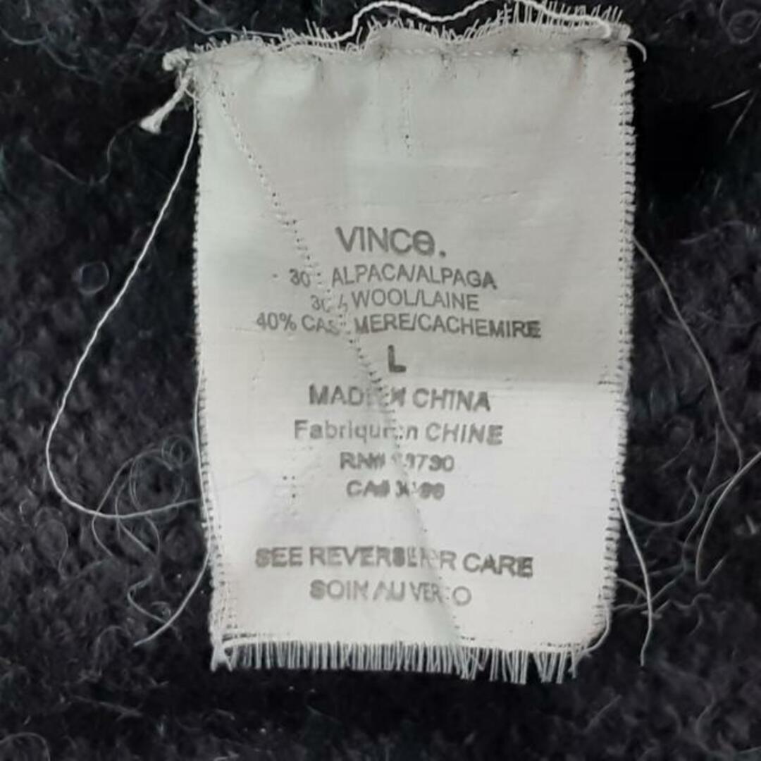 Vince(ビンス)のVINCE(ヴィンス) カーディガン サイズL レディース美品  - 黒×ダークグレー 半袖/ロング丈 レディースのトップス(カーディガン)の商品写真